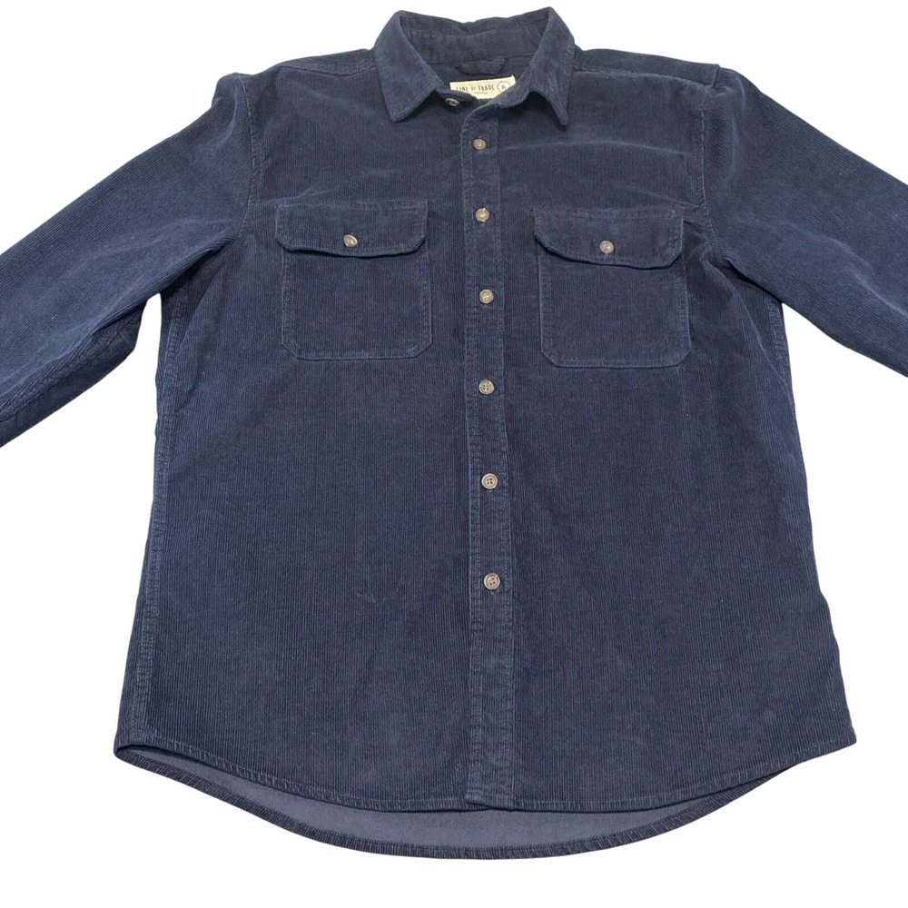 Line of Trade Shirt Mens XL‎ Navy Blue Corduroy Button Up Workwear Casual